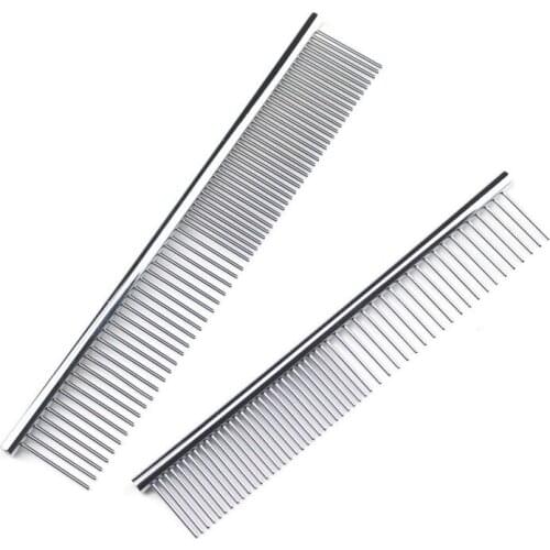 Pet Dog And Cat Large Size 19cm Hair Comb Tool Stainless Steel Brush Grooming Stainless Steel Row CombGrooming for Home