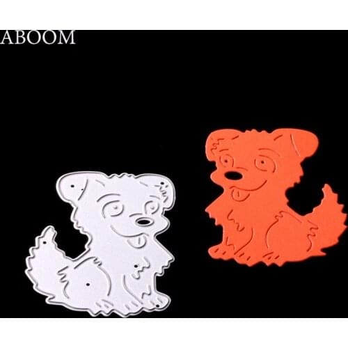 ABOOM Cute Animal Dog Pattern Embossing Folder Metal Carbon Steel Die Cut Scrapbooking Album Photo Cutting Dies Paper Template