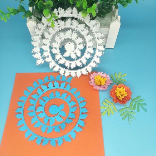 Spiral Flower, Carnation Metal Cutting Knife Mould Paper Crafts Scrapbook Card Template DIY Decoration Accessories
