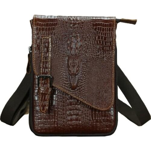 Genuine Leather Mens Shoulder Bag Vintage Messenger Bags Male Bolsos Crossbody Bags Quality Mens Handbag Travel For ipad