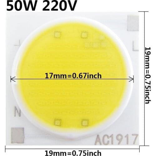 50W LED Chip Use AC220V don't driver 25pcs COB Ceramic Plant Grow Bulb Emitting Diode Light Source Spotlight DIY Anti-surge 4KV