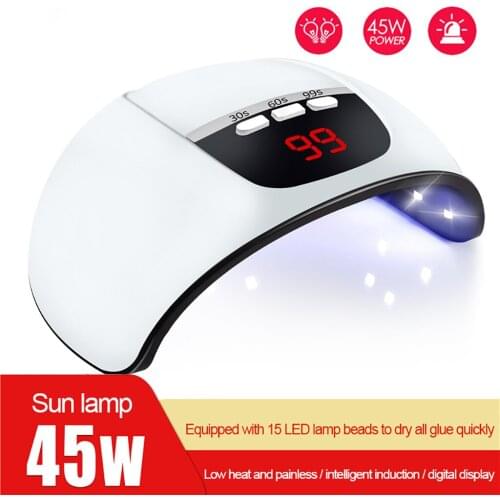 UV LED Nail Dryer Lamp Smart Sensing Nail Dryer Dual Light Source 45W Nails Lamp Curling All Gels lampa do paznokci nail uv lamp