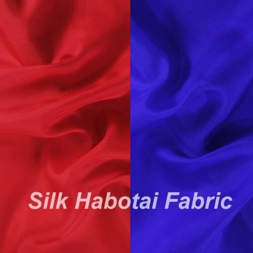 110CM Wide 10MM Thin Blue Red Solid Color Silk Habotai Fabric Good for Summer Dress Skirt Shirt Pants JH111