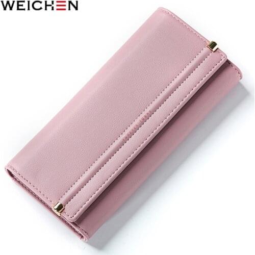 WEICHEN Trifold Women Wallet Large Capacity Long Clutch Wallets Female Purses Phone Pocket Card Holder Carteras Hand bag Purse