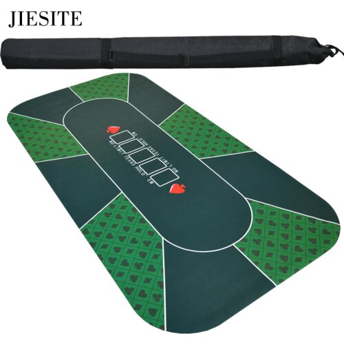 180*90cm Suede Rubber Texas Hold'em Casino Poker Tablecloth Green Board Game Mat with Flower Pattern High Quality