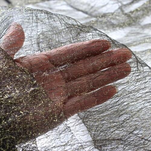 2M/lot 160cm wide Gold silver mesh yarn fabric spider web hollow lace messy mesh yarn pure color handmade diy gold lace AC102