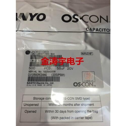 20 svp56m 20 v56uf 10 by 8 sanyo SMT solid-state capacitors 56 uf 20 v