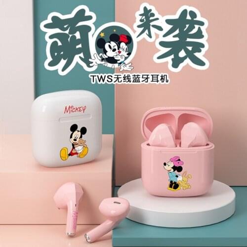 2021 Disneys wireless Bluetooth-compatible headset 5.0Tws charging sports cartoon earplug headset music call earbuds headset