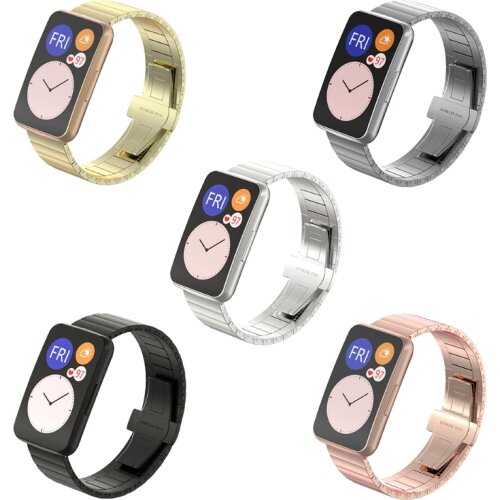 2021 New Stainless Steel Strap Wristband Watch Band Wrist Strap For-Huawei Watch Fit Smart Wristband High Quality Accessories