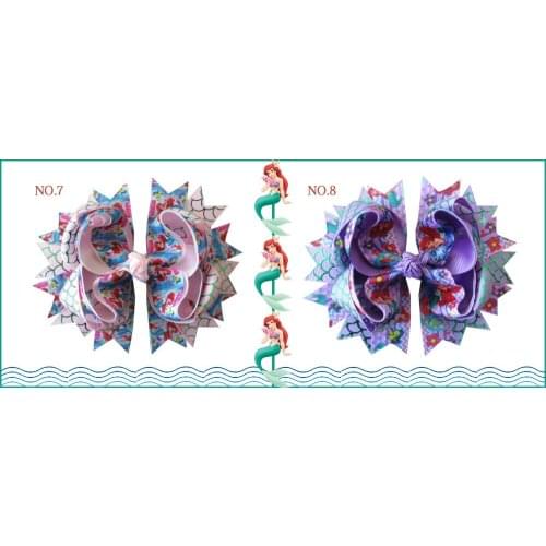 26 BLESSING Good Girl Boutique 4.5" Princess Hair Bow Clip Mermaid Scale