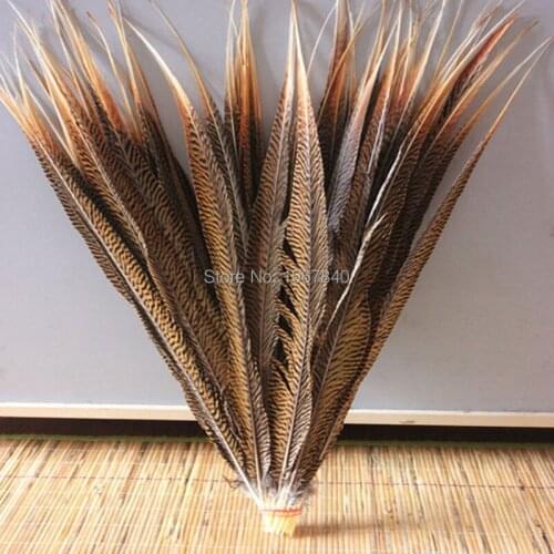 50 PCS / batch of natural pheasant tail feathers length 28-32 inch / 70-80 cm stage clothing accessories DIY decoration