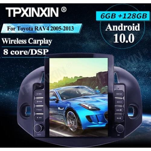 6+128 For Toyota RAV4 2005-2013 Tesla Car Multimedia Player Android Wireless Carplay Stereo Receiver Radio Car GPS Navigation