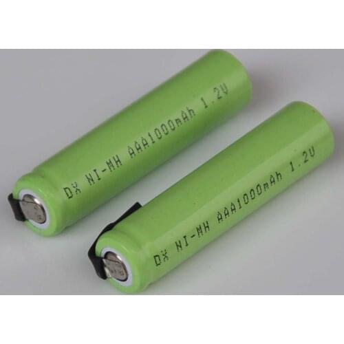 2-5PCS Ni-Mh 1.2V AAA rechargeable battery cell 1000mah with welding tabs for Philips Braun electric shaver razor toothbrush