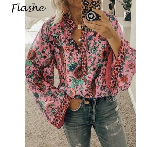 BISHAN Stand-up Collar Blouses