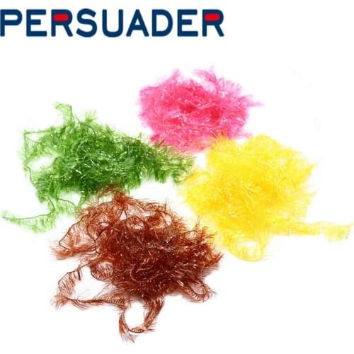 PERSUADER 4meters flash chenile fritz blob fly fishing material 10optional colors translucent jelly fritz for pike fly mouche