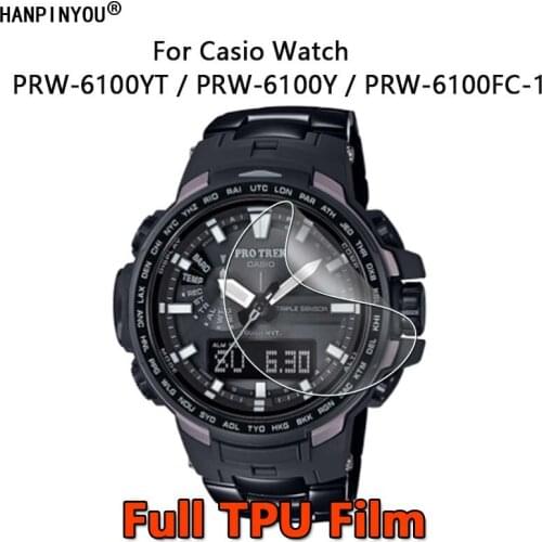 For Casio PRO TREK PRW-6100 6100Y PRW-6100YT PRW-6100FC Clear Full Cover Soft Hydrogel Film Screen Protector -Not Tempered Glass