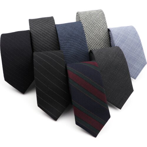 High Quality Mens 100% Wool Tie Solid Striped Houndstooth 5cm Skinny Formal Necktie For Men Business Meeting Luxury Accessories