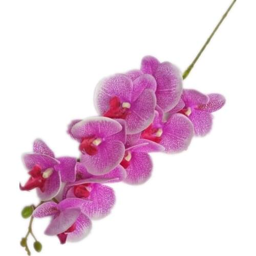 12Pcs Fake Single Stem Orchid (9 heads/piece) 28.35" Length Simulation Real Touch Phalaenopsis for Decorative Artificial Flower