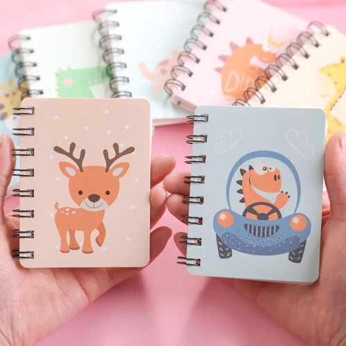 Kawaii Cartoon animal park Spiral A7 Notebook Daily Weekly Planner Blank Paper Note book Time Organizer School Supplies