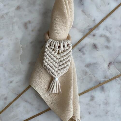 Cotton Rope Napkin Ring Handmade European Style Macrame Napkin Holders Dinner Table Decoration Crafts Wedding Party Supplies