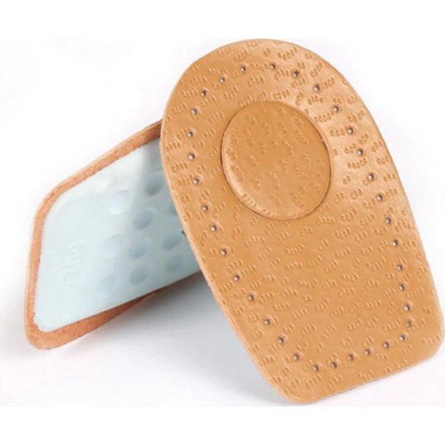 1Pair Leather Insoles Soft High Heel Insoles Back Pad Heel Cup Half Code Pad Shock Absorbing Breathable Insole Shoes Accessoires