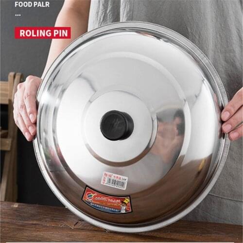 Pan Lid 40cm Stainless Steel Pot Lid Wok Lids Frying Pan Lid Soup Pot Lid Pan Covers Thicken Pan Lids Wok Pans Lid Saucepan Lid