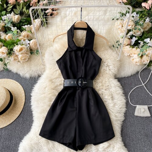 Summer Wide Leg Romper Women Fashion Hollow Out Backless Sexy Short Jumpsuit Overalls Off Shoulder Playsuits Female Clubwear