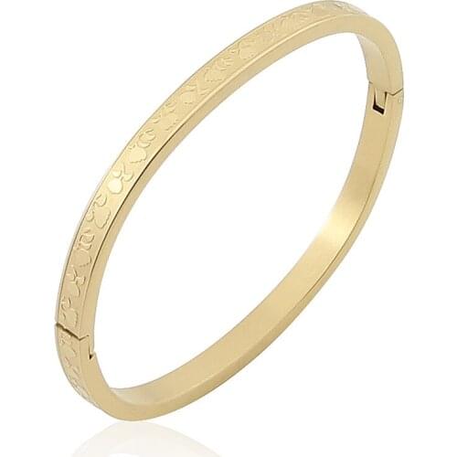 Fashion Childrens Series Camellia Pattern Bracelet Stainless Steel Love Bracelet Girl Jewelry Wholesale