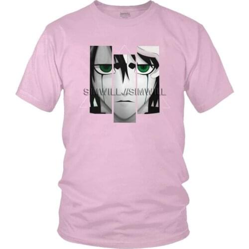 Mens Ulquiorra Cifer T-Shirt Funny Anime Manga Bleach Tshirt Short Sleeve Unique T Shirt Homme Cotton Tee Tops Clothing