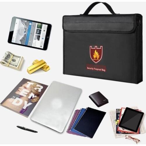 Men Fireproof Briefcase Waterproof Document Storage Bag Shoulder iPad Books Pouch Portable Business Travel Gadgets Organize Tote