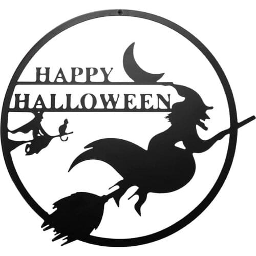 Halloween Witch Wall Decor Horror Theme Party Decoration Metal Art Happy Halloween Wall Sign Applicable To Indoor Wall