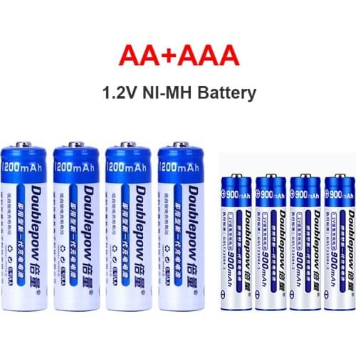 NEW AA+AAA rechargeable NI-MH battery 1.2V AA1200mah/AAA 900mah battery for Toy thermometer mouse calculator batteries