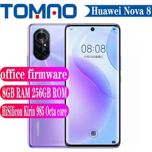 Original Official New Huawei Nova 8 5G Mobilephone 90Hz Octa Core HiSilicon Kirin 985 8GB RAM 128GB 256GB ROM 3800Mah 66W 64MP
