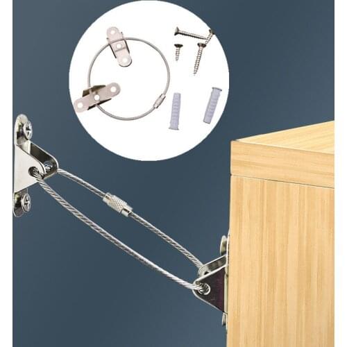 New Child safety lock Steel Anti-Tip Straps Prevent dumping for Wardrobe Closet Furniture Fixing Restrictor Prevention Device