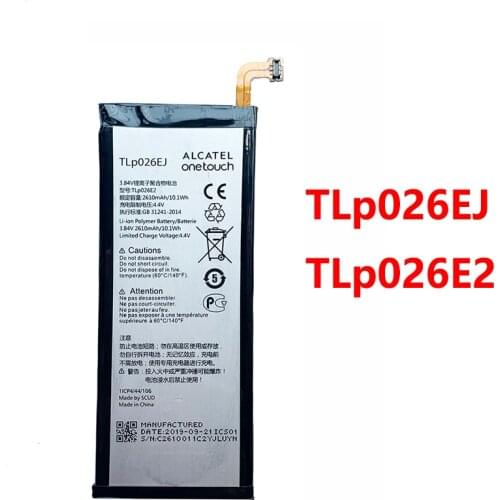 Original 2610mAh TLp026EJ TLp026E2 Battery For ALCATEL ONE TOUCH IDOL 4 6055K TLp026E2 OT-6055 6055B 6055H 6055U 6055Y Phone