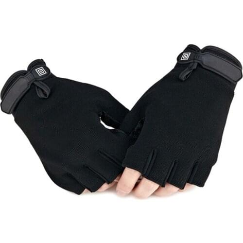 Men Women Black Colour Hiking Camping Gloves Gym Half Finger Glove Multifunction Weight Lifting Anti-slip Gloves Free Shipping
