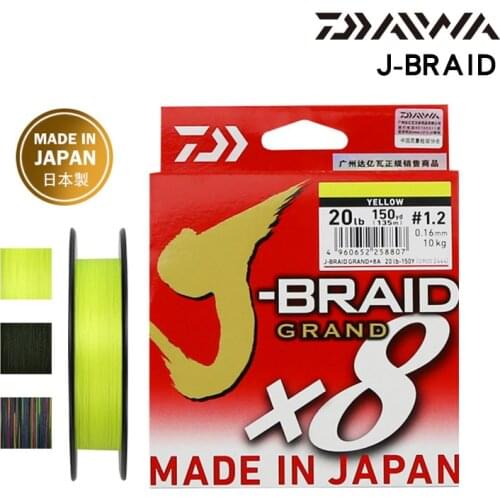DAIWA J-BRAID GRAND X8 Braided Fishing Line 150m 270m 300m PE Line Braided Wire Fishing Line For Saltwater/Freshwater