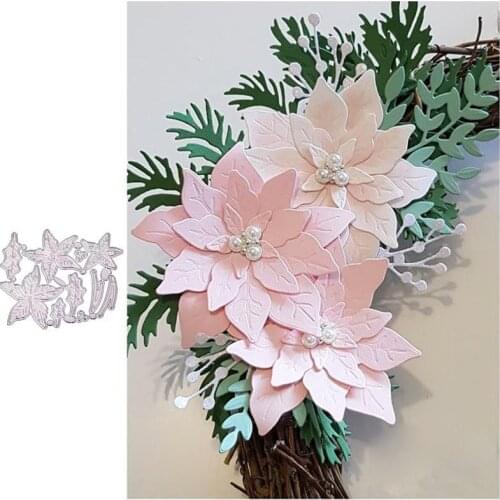 Craft metal cutting dies cut die mold Christmas flower leaves Scrapbook paper craft knife mould blade punch stencils dies