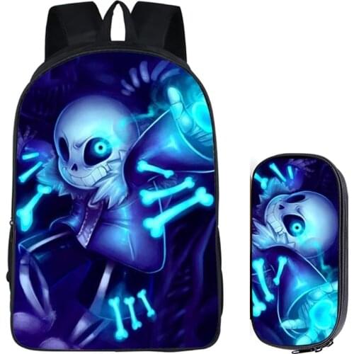 16 inch Undertale Backpack for Teenage Girls Boys Book Bag Sans Travel Bag Undertale Children School Backpacks Pencil Bag Sets