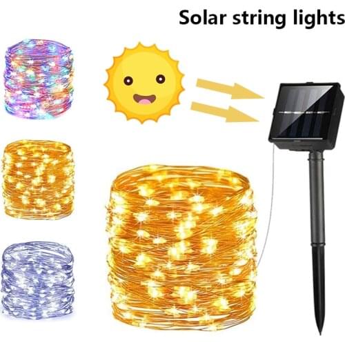 LED Outdoor Solar Lamp String Lights 10m Fairy Holiday Christmas Party Garland Solar Garden Waterproof Festoon led light Decor