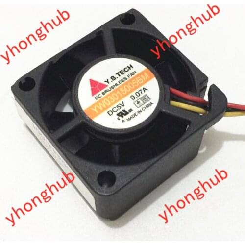Y.S TECH YW03015005BM DC 5V 0.07A 30x30x15mm 3-wire Server Cooling Fan