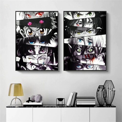 Japanese Anime Character Eyes Canvas Painting Art Poster Decorative Paintings Mural Home Children Room Wall Aesthetic Decoration