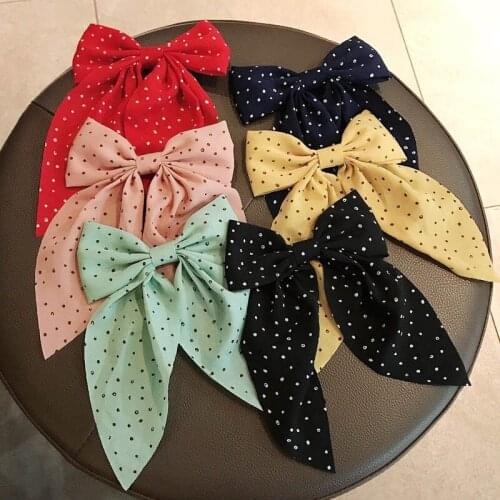 Japanese Style Cloth 1Pcs Hairpin Fashion Hair Accessories for Women Dot Pattern Big Bowknot