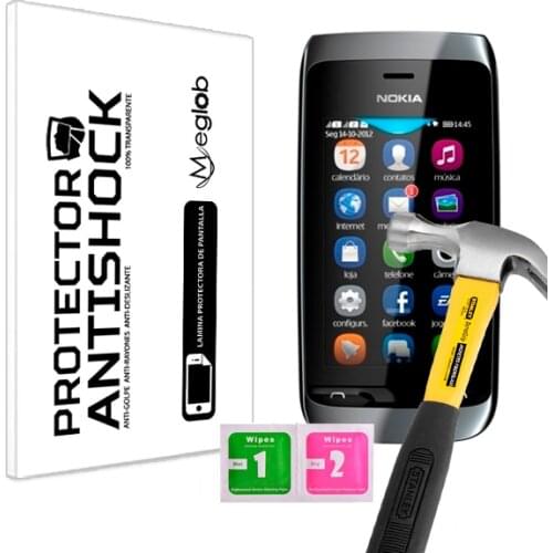 Protector de Pantalla Anti-Shock Anti-Golpe Anti-arañazos Compatible con Nokia Asha 308
