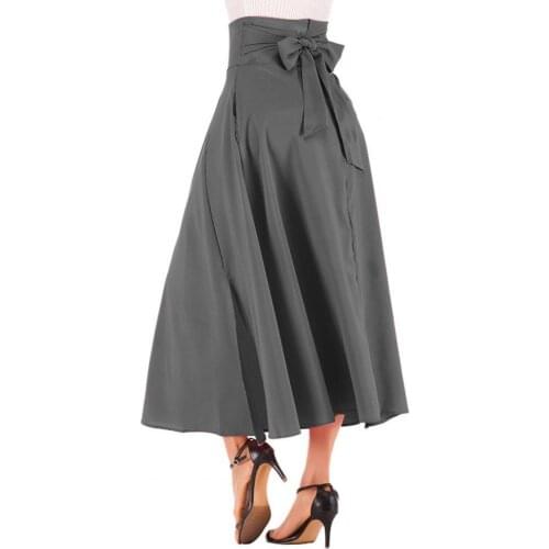 Skirt Womens High Waist Skirt Long Side Split Elegant Women Skirt Pleated Belt Side Pockets Womens Skirt fashion 2XL