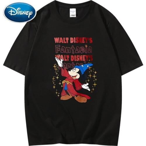 Disney Chic Fashion Mickey Mouse Magic Cartoon Print Short Sleeve Couples Unisex Women T-Shirt Casual Harajuku Tee Tops 6 Colors