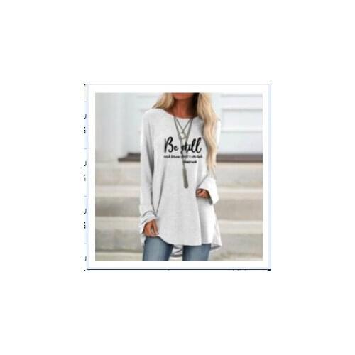Womans Casual Fashion Long Sleeve Round Neck Printing Top Long Sleeve Top Women Graphic Camiseta Mujer