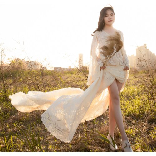 Photo Shoot Spring Session Dress Boho Maxi Long Nonmaternity Gown Lace Robe Lady Couture Party Prom for Woman Photography Prop