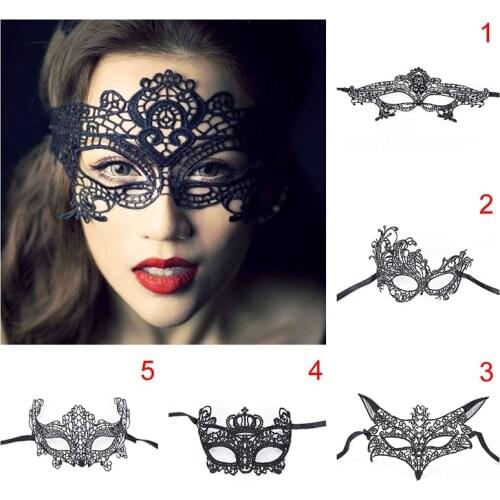 10style Sex Product For Women Black Lace Eye Mask Hollow Out Halloween Cosplay Sex Mask Blindfold Blinder Bdsm 1PC