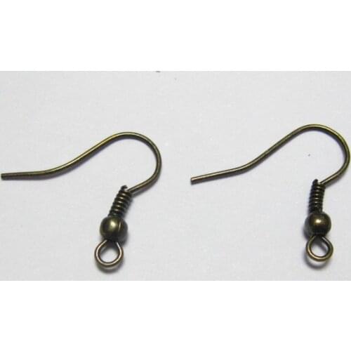 200 Bronze Earring Fish Hook Coil Earwire Ear Wire